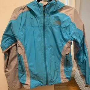 North Face light blue and grey windbreaker